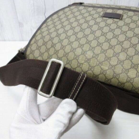Authentic Gucci GG Plus XL Messenger Bag Canvas Monogram Flap Logo Supreme Tan - Picture 13 of 16